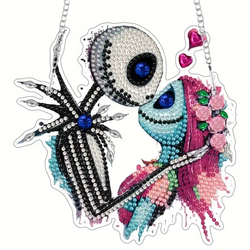 Kissing Skeleton Hanging Diamond Art