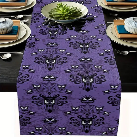 Purple Haunted Table Runner