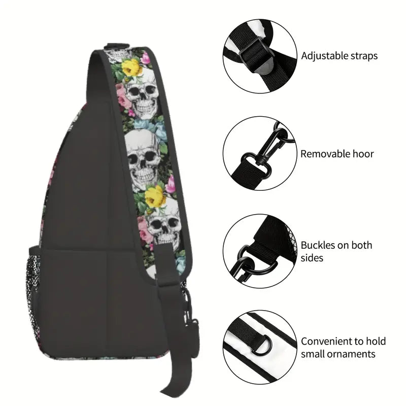 Floral Skull Sling Bag