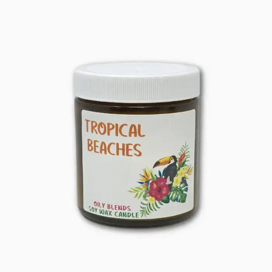 Tropical Beaches Summer Small Soy Candle - 25 Hour Burn Time