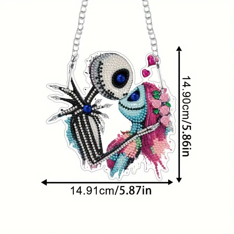 Kissing Skeleton Hanging Diamond Art