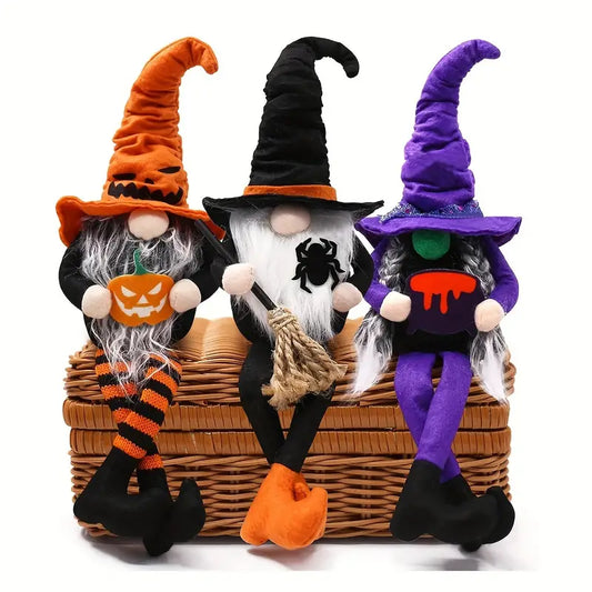 3 Halloween Long Legged Gnomes