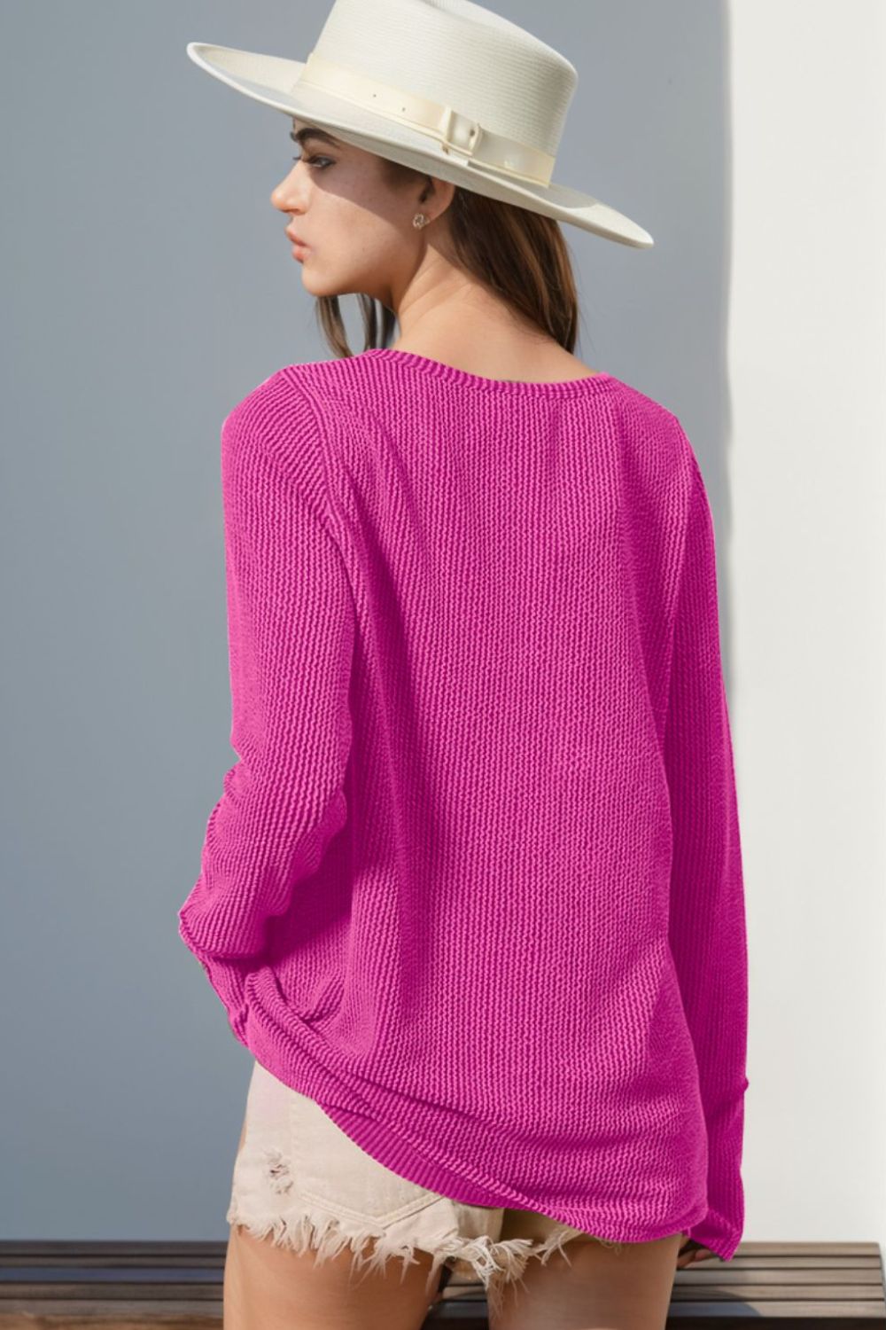 DOORBUSTER Double Take Full Size Notched Thumbhole Long Sleeve T-Shirt