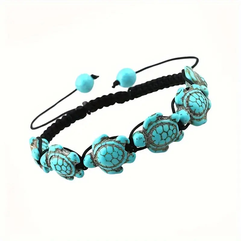 Adjustable Turquoise Turtle Anklet