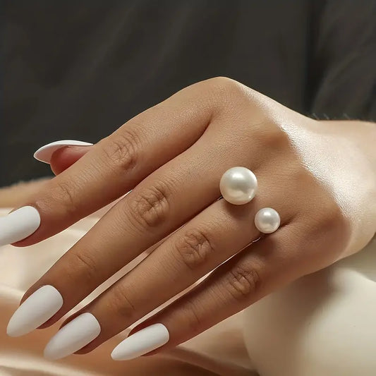 Faux Pearl Open Ring - 2 Color Options!