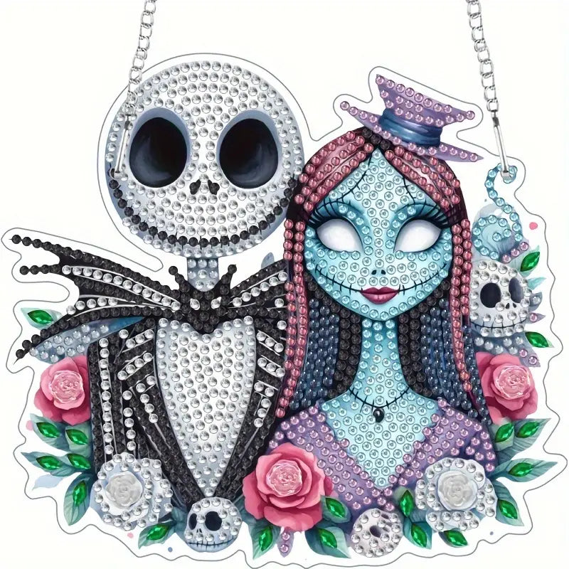 Skeleton Couple Hanging Diamond Art