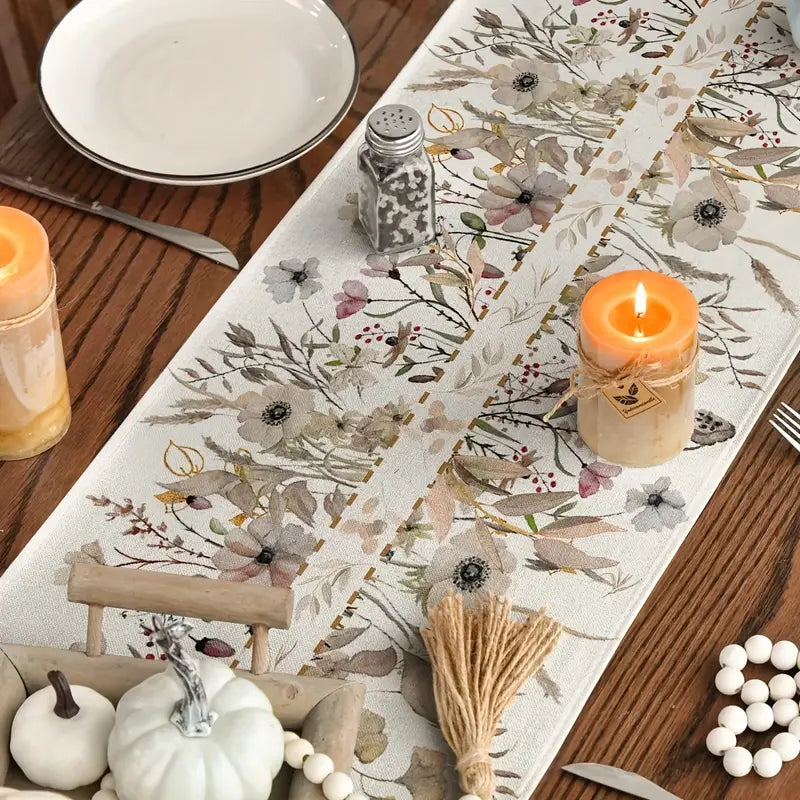 Muted Floral Table Runner