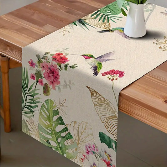 Tropical Hummingbird Table Runner