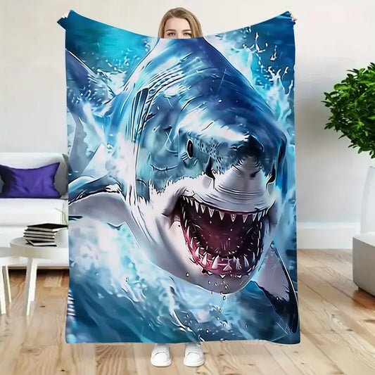 Great White Shark Fleece Blanket