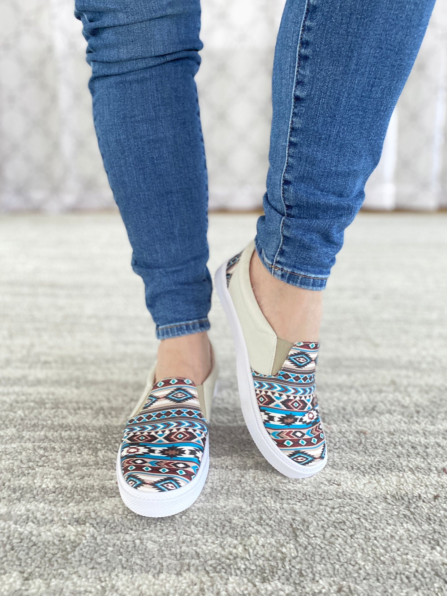 My Blue Aztec Sneakers