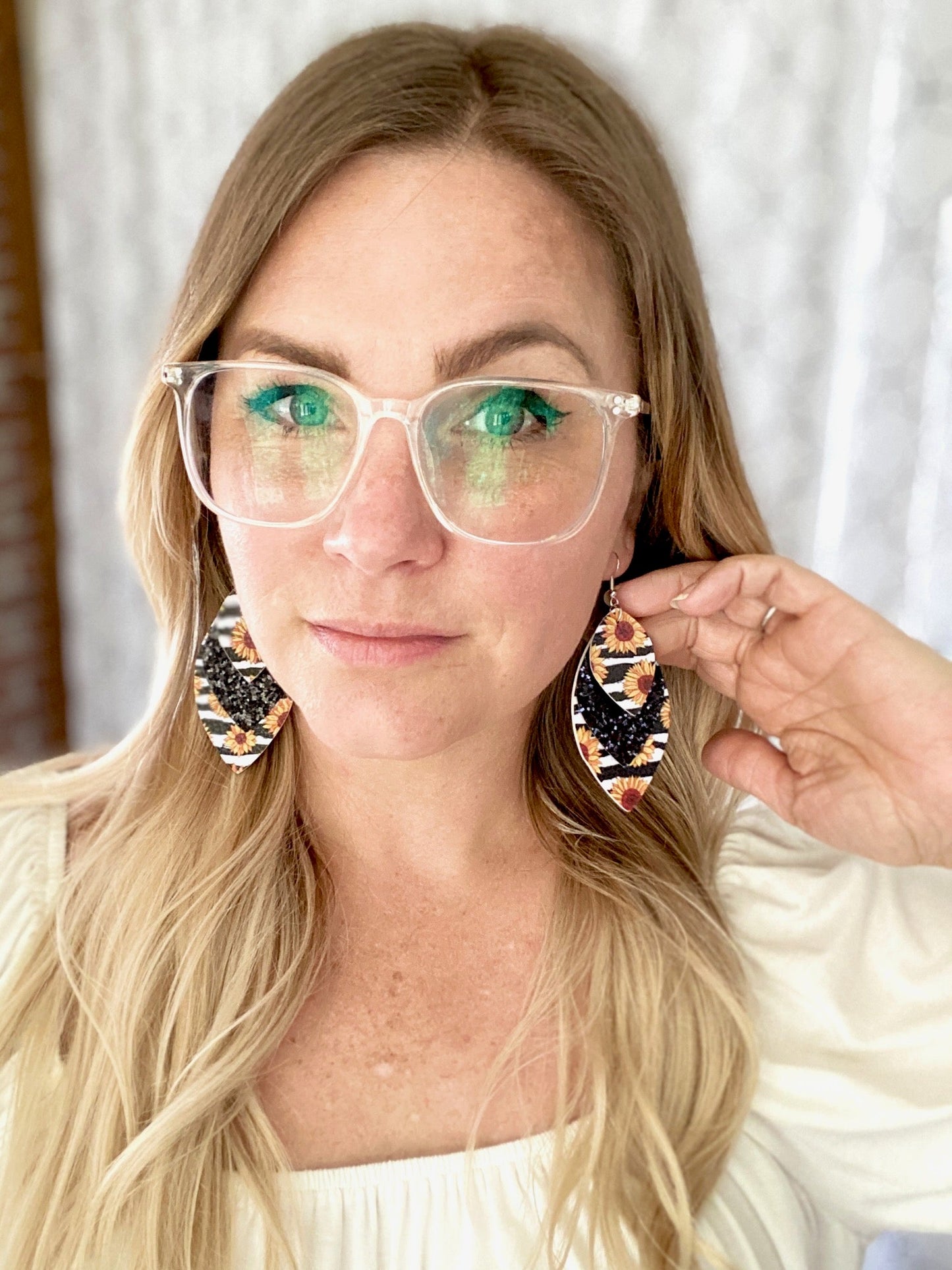 Sunflower and Stripes Earrings