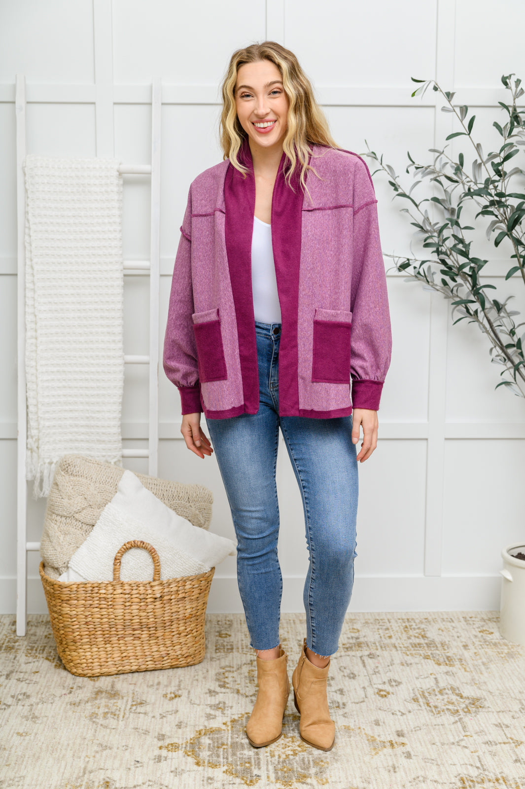 DOORBUSTER Two Hearts Jacket In Plum