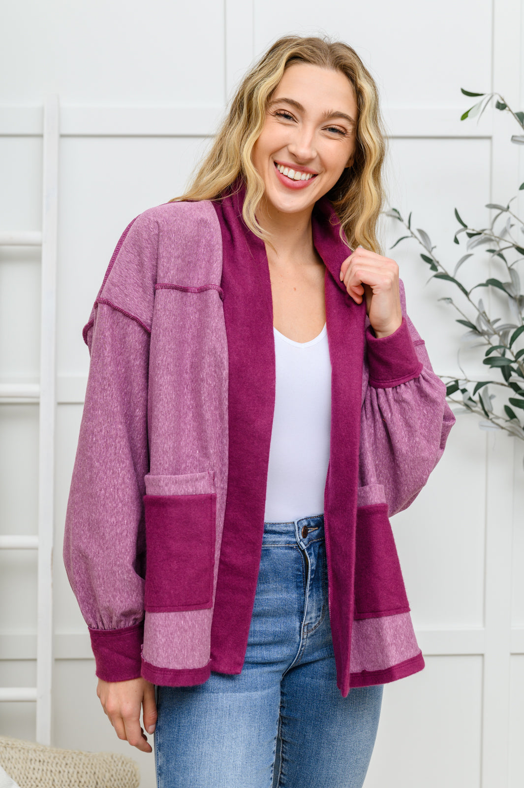 DOORBUSTER Two Hearts Jacket In Plum