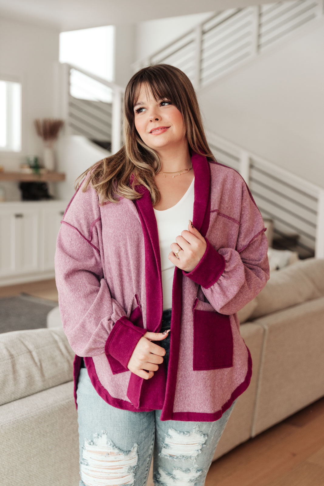 DOORBUSTER Two Hearts Jacket In Plum