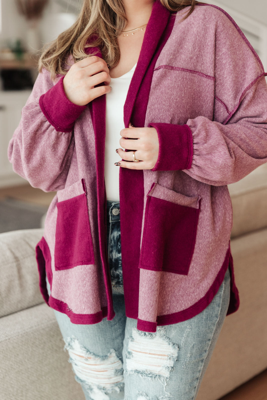 DOORBUSTER Two Hearts Jacket In Plum