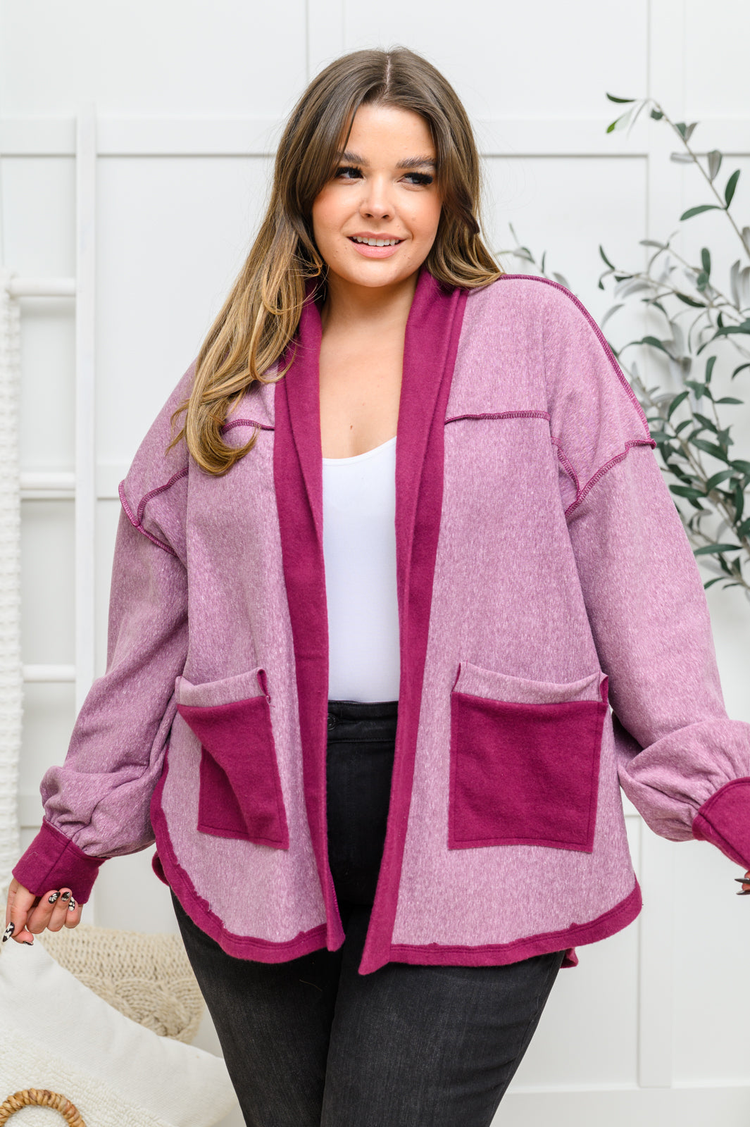 DOORBUSTER Two Hearts Jacket In Plum