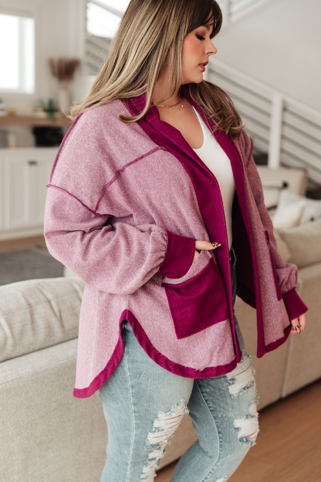 DOORBUSTER Two Hearts Jacket In Plum