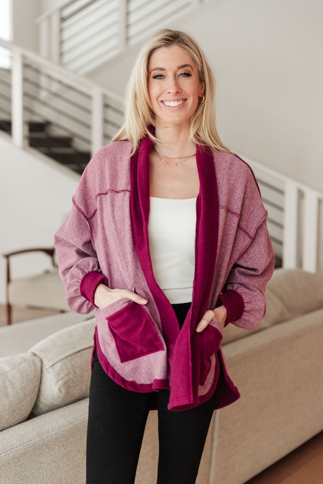 DOORBUSTER Two Hearts Jacket In Plum