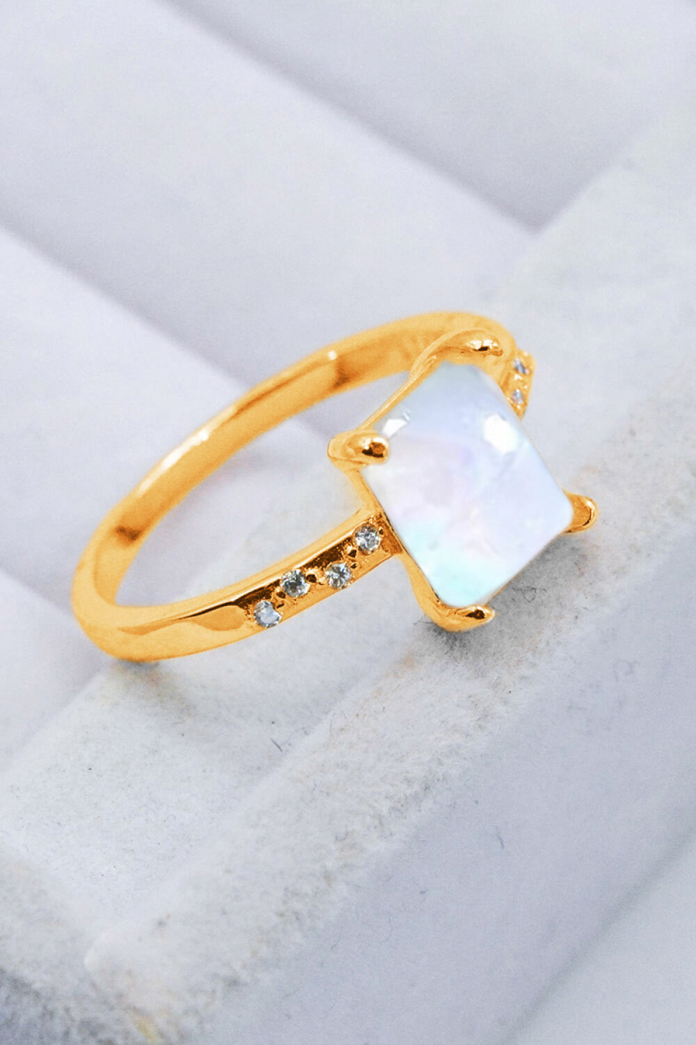 Square Moonstone Ring