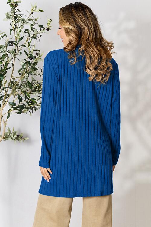 BF Doorbuster! 5 Colors! Basic Bae Full Size Ribbed Open Front Cardigan with Pockets