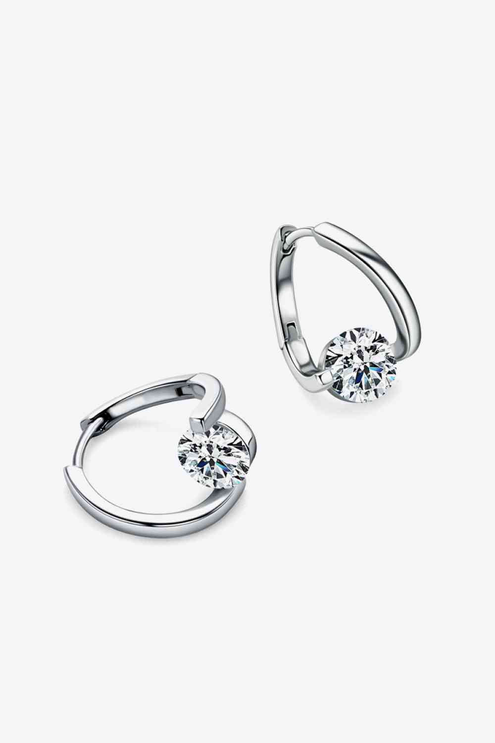 2 Carat Moissanite 925 Sterling Silver Heart Earrings