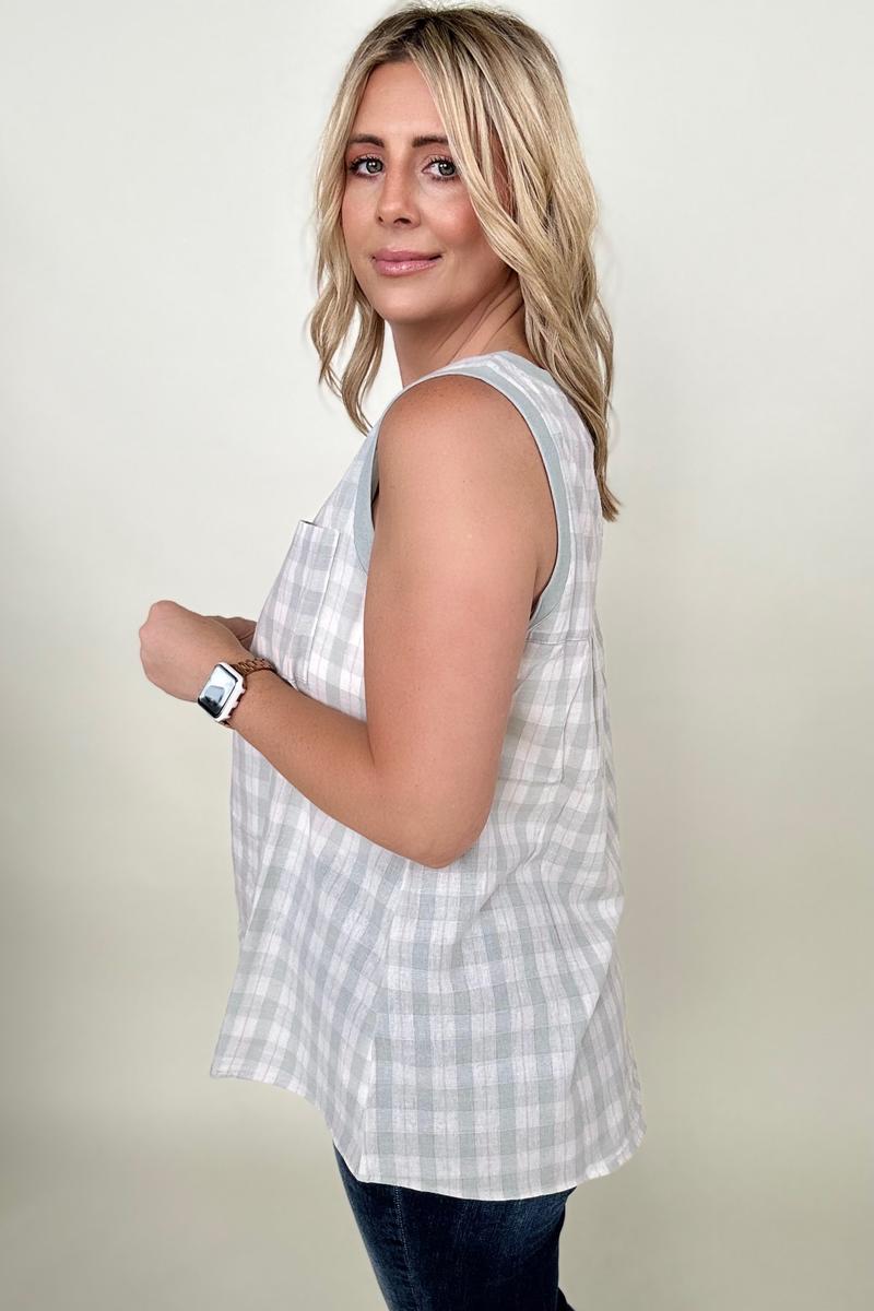 Cotton Bleu Cotton Check Tank Top